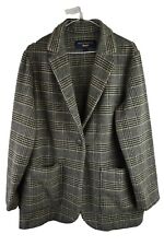 PAUL COSTELLOE Beige Overcoat size Uk 14 Womens L Button Up Smart Casual Checked