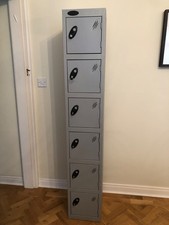 Probe 6 Door metal lockers with security keys  Hight 1800 mm  300 mmDepth 300 mm