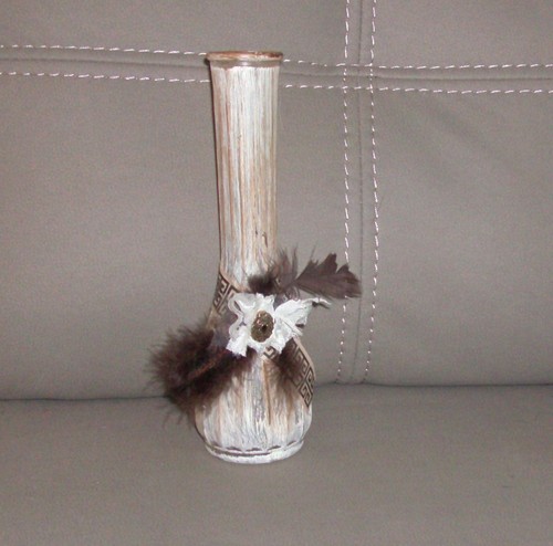 Hand painted glass vase - hand, 9"