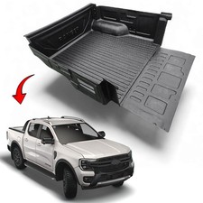 BLACK PICKUP TRUCK LOAD BED LINER MAT COVER FOR FORD RANGER T9 DOUBLE CAB 2023+