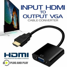 HDMI to VGA Converter Adapter Cable HDMI INPUT to VGA OUTPUT - for TV PC Monitor