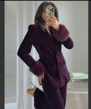 ZARA VELVET BLAZER WITH FAUX