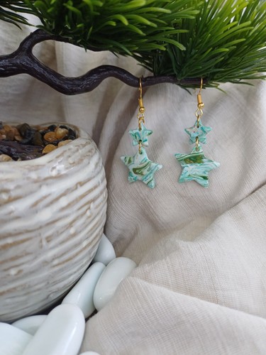 Green marble effect - green, polymer