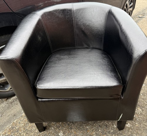 Faux leather tub chair - faux,