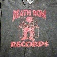 Vintage 90s DEATH ROW RECORDS Hoodie Original Dr Dre 2pac Snoop Dog Hip Hop Rap