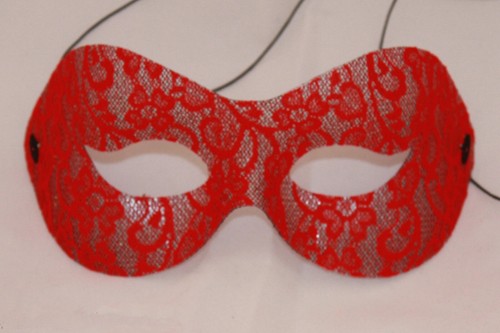 Masquerade ball mask red lace - mask,