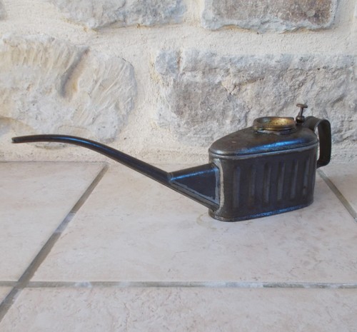 Vintage metal oil can - vintage, long