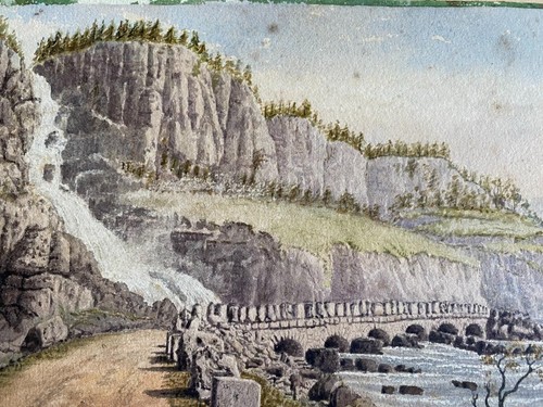 Watercolour waterfall under - waterfall,