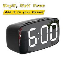 Digital Alarm Clock Mains Powered Large Night Light Bedside Non Alarm Ticking uk