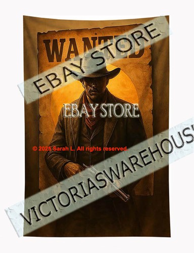 Wanted outlaw tapestry western