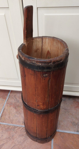 Antique wooden butter - , churn