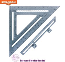 SWANSON 12" ALUMINIUM RAFTER SPEED SQUARE WITH LAYOUT BAR - S0107