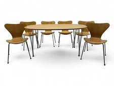 Dining Table by Piet Hein & Bruno Mathsson  Fritz Han and six Model 3107 Chairs