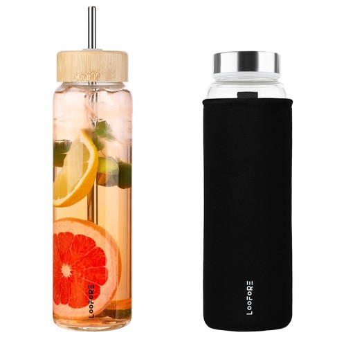 Glass water bottle with - glass,