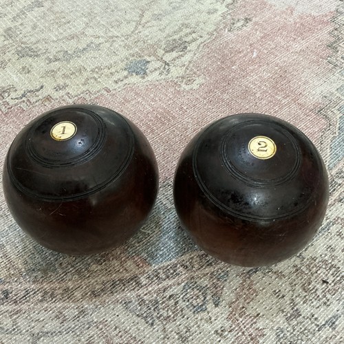 Pair vintage lawn bowling - pair, of