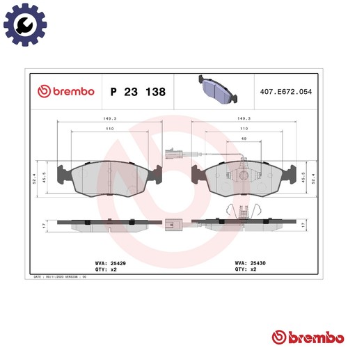 Brake pad set - brake, 23