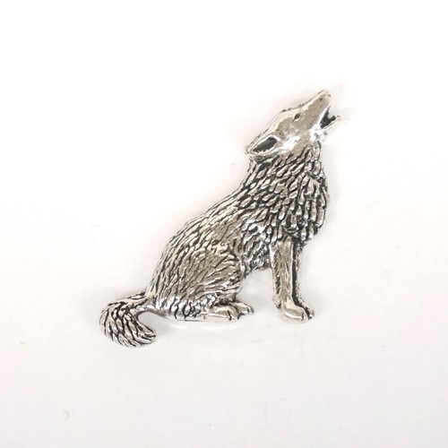 Wolf pin brooch hat - hat, jewelry