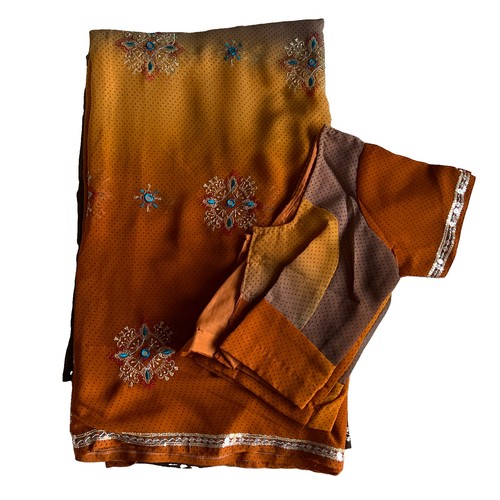 Indian sari saree orange - saree,