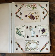 1898 Victorian Album Antique Scrapbook Cut Outs Gibson Girl Photos Paintings