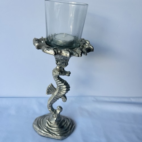 Seahorse candle holder metal - seahorse,
