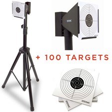 Nitehawk Air Rifle Airsoft Pistol Shooting Target Stand Holder + 100 Targets