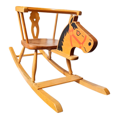 Vintage wooden childs - wooden, rocking
