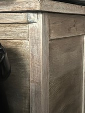 Stylish Whitewashed Vintage 950s Oak Knee Hole Desk Mid Century School Teachers 