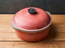 Vintage Retro Mid Century Red Club Aluminium Dutch Oven Casserole Dish