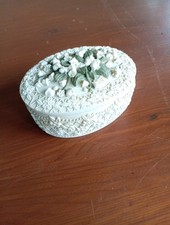 Vintage Dezine Hand Painted Resin Trinket Box With Lid, No 3604