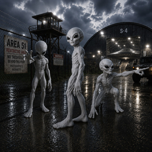 Life size alien replicas them - size,