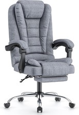 Executive Office Chair Swivel Recliner Home Computer Desk Gaming Chair Grey