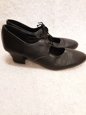 Black Leather Capezio Teletone Mary Jane Tap Shoes UK 5 Adult With Heel/Toe taps
