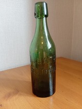 Collectable J.J.BATES SOUTHWELL Green Glass Bottle (Height 21cm)