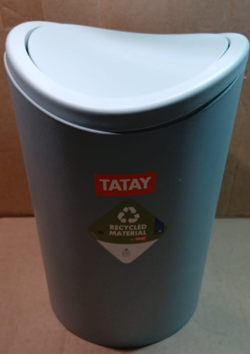 Bathroom bin with swing lid - with,