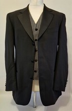 Hugo Boss Tuxedo Size 44 Jacket And Waistcoat Virgin Wool Black Dinner Jacket