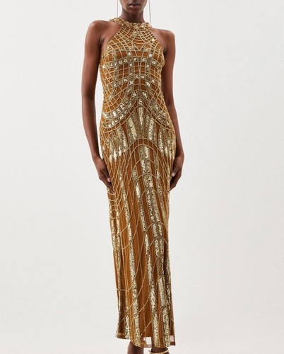 Karen millen gold sequined - karen,