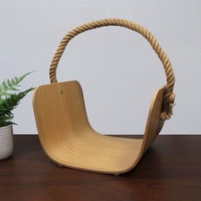 Retired IKEA Ash Bentwood/Rope VÄRMER Varmer Log/Book/Blanket Storage Basket