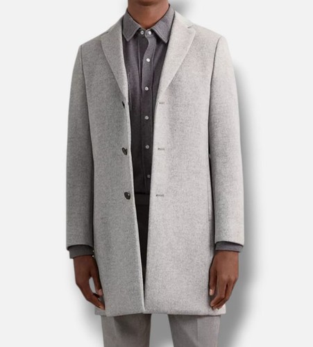 Reiss men gray wool gable - reiss, men's