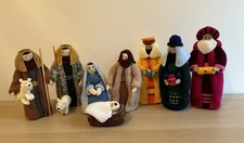 Hand knitted nativity set - knitted,