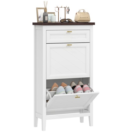 Homcom shoe cabinet with - with, 2