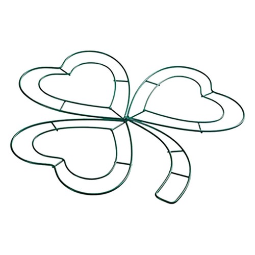 Green metal shamrock wreath - green,