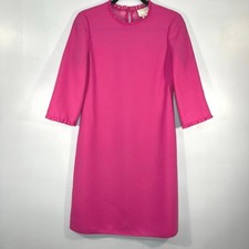 Kate Spade Dizzy Pink Ruffle Trim Flare Crepe Women Dress Sz 2 Wedding Designer
