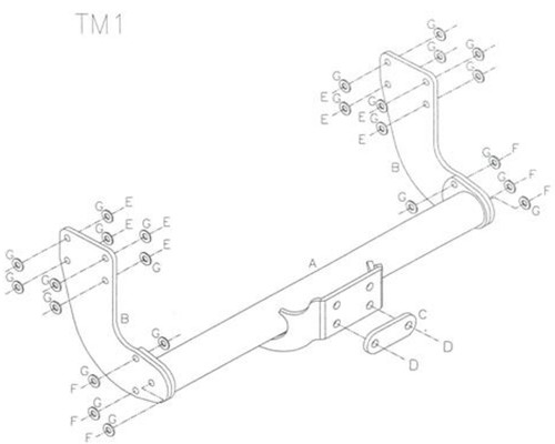 Towtrust fixed flange towbar - flange,