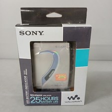 Walkman WM-EX194 Cassette Player Silver Headphones Boxed Mega Bass Beltclip -CP
