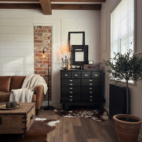 Black apothecary style chest - apothecary,