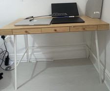 Bamboo Designer Work Desk Solid, Contemporary, Hidden Compartment