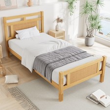 Single Bed Frame with Rattan