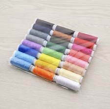 24 Colour Spools Finest Quality Sewing All Purpose 100% Pure Cotton Thread Reel