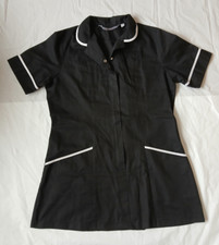 Boyd Cooper Black Tunic with White Trim Classic Collar & Pockets size 14