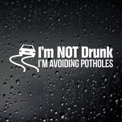 Funny car sticker avoiding - funny, sticker,